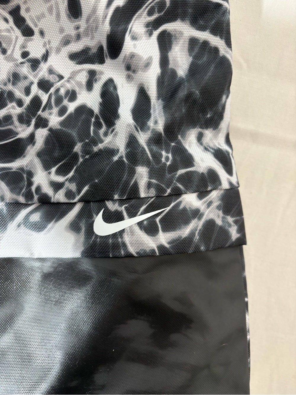 Nike Black & White Marbled Duffle with White Swoosh